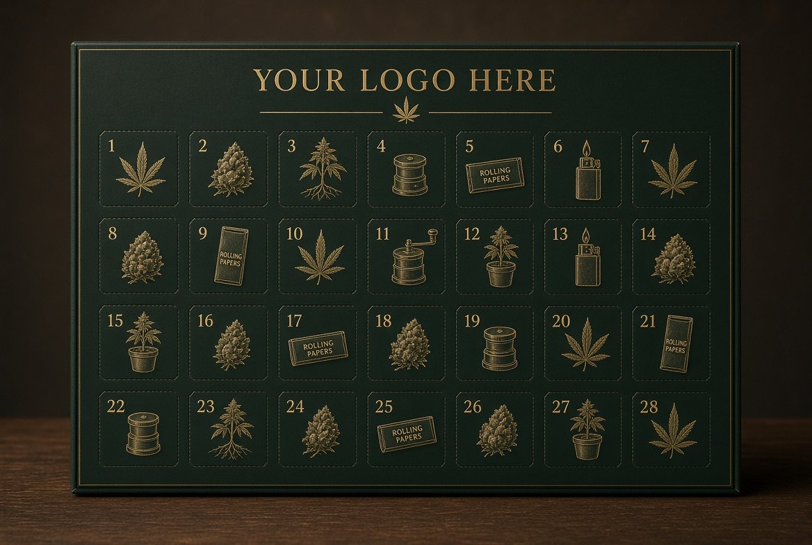 Door art: Weed preview: a small, adult, elegant cannabis-themed illustration on each door